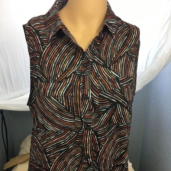 Apt 9 Multi Print 2 Pocket Sleeveless S - Picture 2 of 6